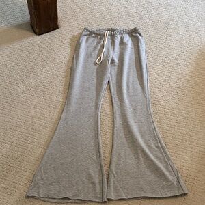 aerie Heather Gray Flare Lounge Pants with Drawstring